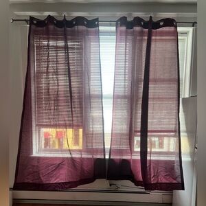 Sheer Window Curtain Panel in Burgundy - Unbranded